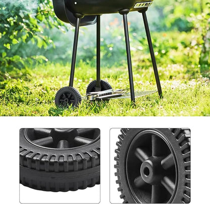 2 Pack Grill Wheels Replacement Parts, BBQ Grill Wheel, Barbecue Grills, Wear-resistant Heat-resistant Grill Caster, Portable BBQ Stand Wheel For Multi-Functional Barbecue Grills (Black)