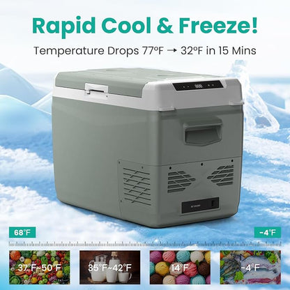 Alpicool GC40 Electric Cooler for Car Refrigerator 12 Volt Car Fridge Freezer 39 Quart Portable Freezer for Truck SUV RV Van Camper,Camping Boat Travel,-4~68°F (12V 240V)