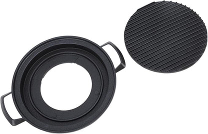Japanese Mini Hibachi Grill Aluminum Alloy Tabletop Charcoal BBQ Grill Quick Heating Uniform Heating Multi Functional Use for Family Gatherings Camping Picnics (Large Circle)