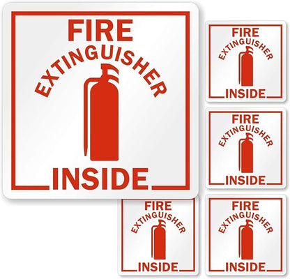 SmartSign Fire Extinguisher Inside Stickers | 2.75" x 2.75" Engineer Grade Reflective Labels, Pack of 6, Made in USA