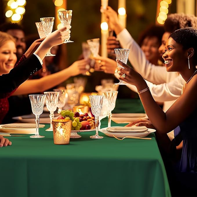 54 Inch X 600 Feet Plastic Table Cover Roll Premium Disposable Plastic Tablecloth for All Type/Shape Tables | Picnic, Party, Banquet, Birthdays, Weddings (Green, 54 Inch X 600 Feet)