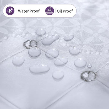 Heavy Duty Waterproof Vinyl Tablecloths for Rectangle Tables, Oil Proof Spill Proof PVC Table Cloth, Wipe Clean PVC Table Cover for for Dining, Camping, Picnic, Outdoor (001,Grey, 55 * 108)