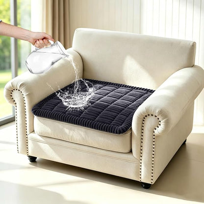 Leakproof Couch Cover for Dogs, Non Slip Washable Sofa Protector | Stain-Resistant Window Seat Cushions Chair Mat Car Seat Cover for Kids Pets (DarkGray 21.6" x 21.6")