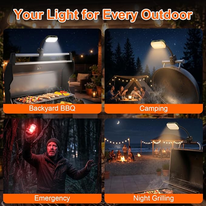 Grill Lights for Outdoor Grill, Rechargeable Grill Light BBQ Lights
