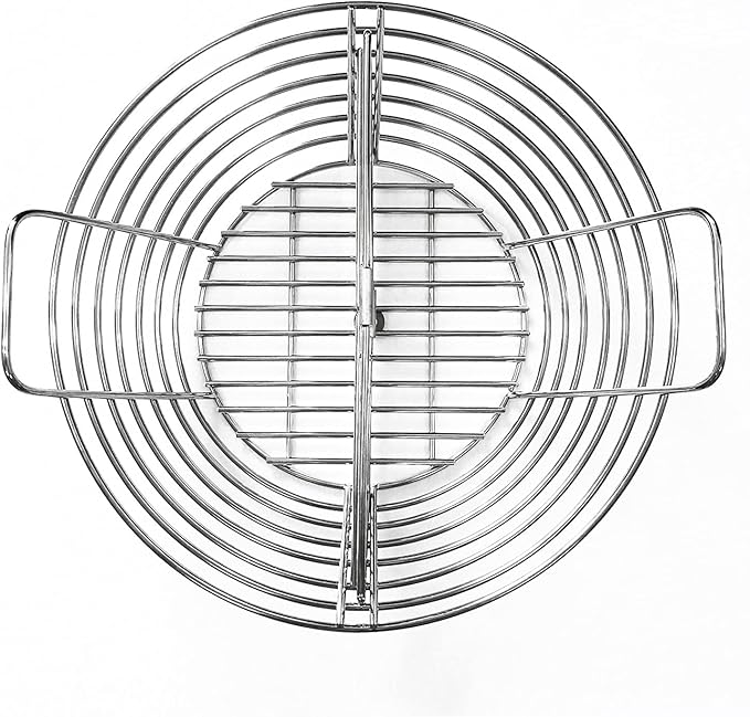 Lump Charcoal Fire Basket with Divider Stainless Steel Grill Ash Baskets Fits 18" Big Green Egg Accessories, Kamado Joe Classic Large Green Egg Basket Replacement