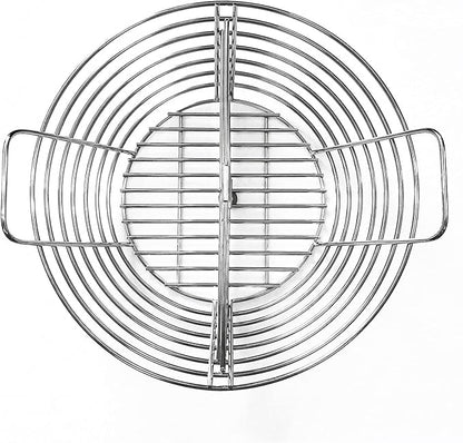 Lump Charcoal Fire Basket with Divider Stainless Steel Grill Ash Baskets Fits 18" Big Green Egg Accessories, Kamado Joe Classic Large Green Egg Basket Replacement