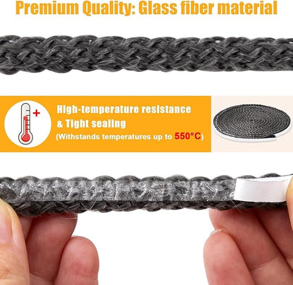 Criditpid 1-00-2312 Door Glass Gasket fo Harman P35i, P38, P43, PC45, P61, P68, PF100, Absolute 43 Pellet Stove, Harman Coal & Wood Stoves, Self-Adhesive Flat Gasket Tape fo Harman Pellet Stoves