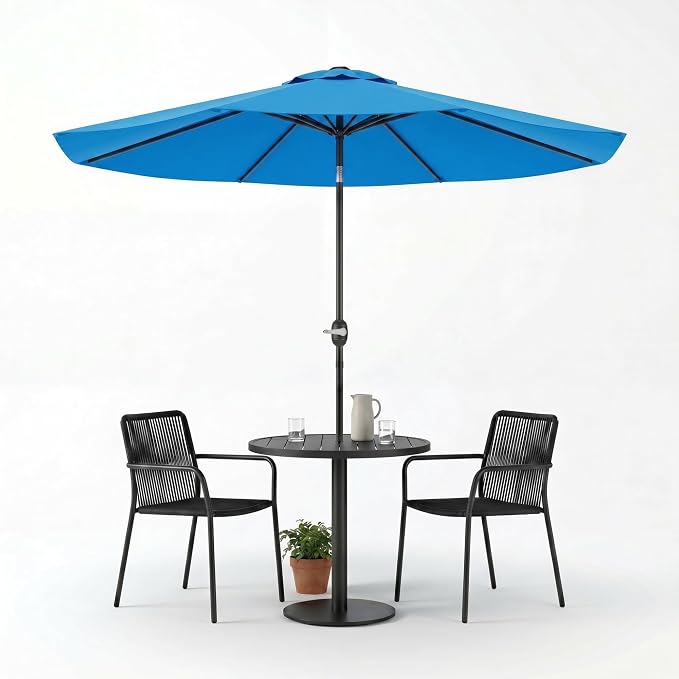 Greesum 9FT Outdoor Patio Umbrella, Table Umbrella for Yard, Market, Heavy-Duty Waterproof Pool Umbrella with 8 Sturdy Ribs, UV Protection for Beach, Deck, Garden, Backyard