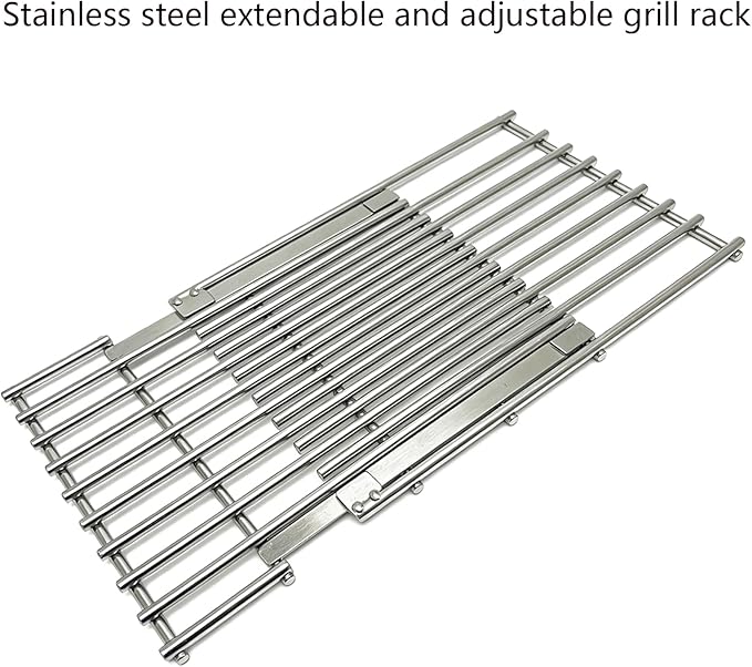 Stainless Cooking Grill Grates Replacement Adjustable Universal Extends from 14" to 20" Long, 8" Wide Each Adjust Expandable Cooking Grill Grids (3pack)