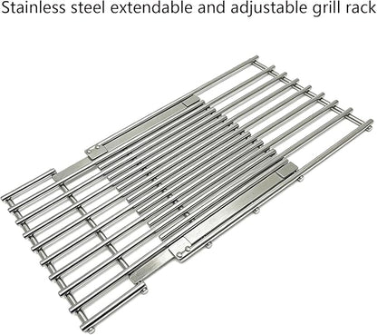 Stainless Cooking Grill Grates Replacement Adjustable Universal Extends from 14" to 20" Long, 8" Wide Each Adjust Expandable Cooking Grill Grids (3pack)