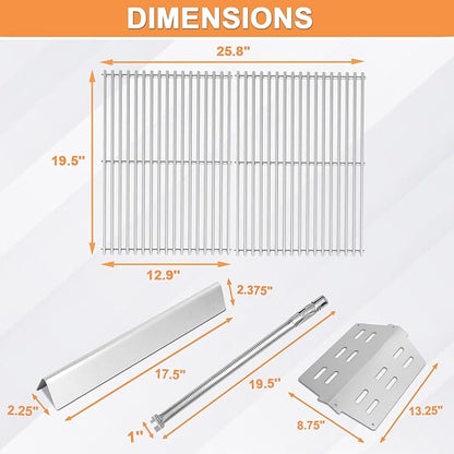 Grill Replacement for Weber Genesis Parts for Weber Genesis E330 Grill Parts 300 SER (w/ Front Control Knobs),for Weber Flavorizer Bars 62783, Grill Grate 7524 & Heat Deflector 7622, Burner Tube 62752