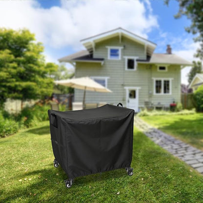 Outdoor Dining Grill Cart Cover - 33" D x 33" W x 37" H, 600D Grill Cart Cover for Nuuk, Heavy Duty Waterproof BBQ Food Prep Table Covers, Black