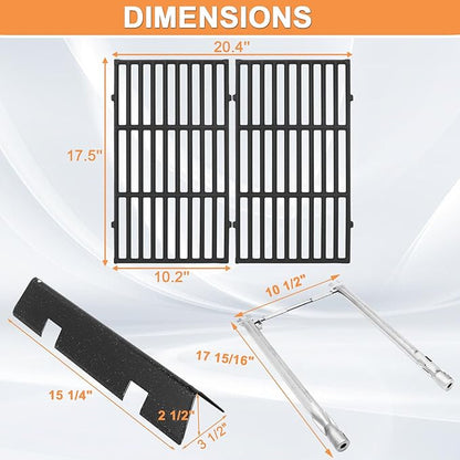 Spirit 2 Parts for Weber Spirit Grill Parts GS4 Spirit II/I 200 SER Replacement for Weber Spirit 2 Burner Tube 69785 67024, 7637 Grates,7635 67045 68842 3400301 Flavor Bars &Crossover Tube 69899 67278