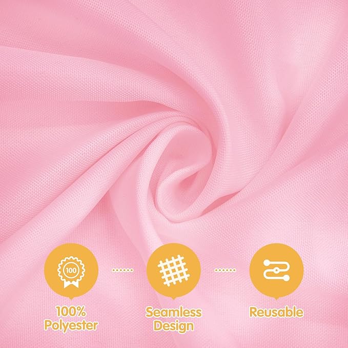 BRILLMAX 8 Pack Pink Tablecloths 60x102 Inch for 6ft Rectangle Tables | 150 GSM Polyester Fabric, 15" Standard Drop, Water, Stain & Wrinkle Resistant Cloth Cover for Wedding Reception Banquet Party