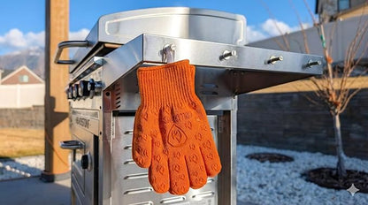 Grill Armor Oven Gloves with Fingers – 932°F Heat, Fire & Cut Resistant Mitts for BBQ, Grill, Cooking, Grilling, Baking, Smoker & Fire Pit