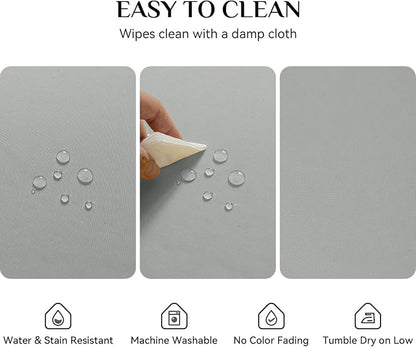 Softalker Rectangle Tablecloth, Waterproof Table Cloths Wrinkle Free Fabric Washable Polyester Table Cover for Dining Tables Party Outdoor Camping Parties Buffet - 60 x 120 inch, Light Grey