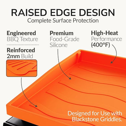28" Silicone Griddle Mat for Blackstone, Upgraded Full-Coverage Griddle Protector for Flat Top Grill, Heavy Duty Food-Grade Silicone Grill Mat, Protective Griddle Cover for Dirt, Rust & Debris