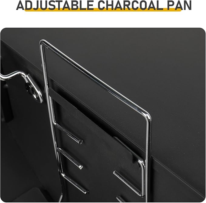 51.5in Large Barrel Charcoal Grills with Offset Smoker,Outdoor BBQ Grill,Vertical Picnic Barbecue Grills,Portable Camping Stove Grill,with Wheels,for Garden Beach Backyard Patio Parties (Black-D)