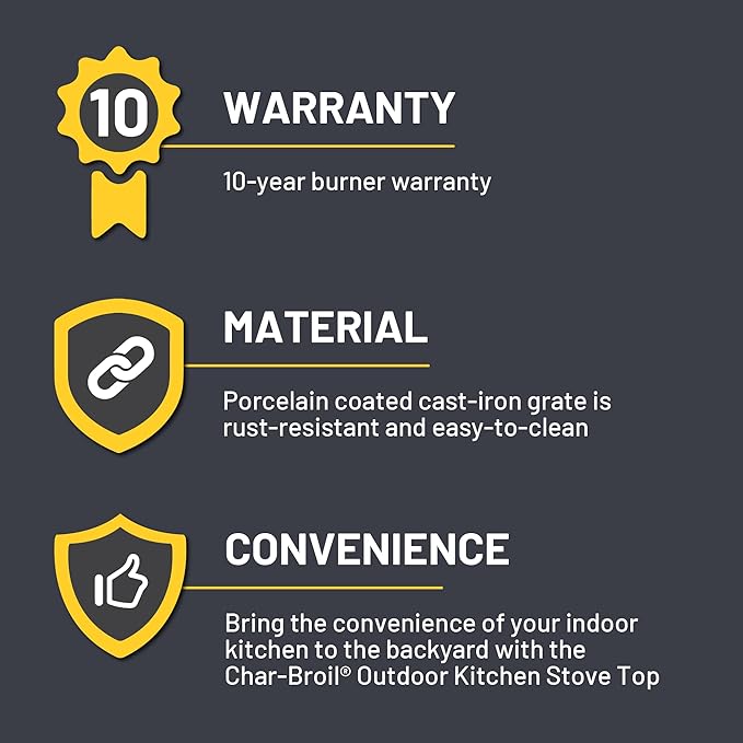 Char-Broil Medallion Series Modular Outdoor Kitchen Dual Fuel Convective 2-Burner Propane Gas Stainless Steel Stove Top - 463246218