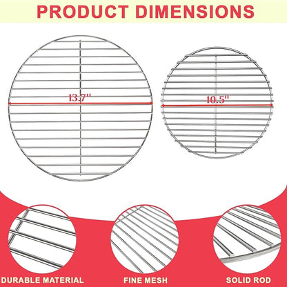 Round Grate Kit for Weber 14-inch Smokey Joe and Smokey Joe Gold / Silver Accessories, Parts for Weber Charcoal Grill Parts 7431 & 7439 Charcoal Grates, 304 Stainless Steel for Tuck-N-Carry Grills