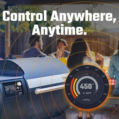 Brisk It Zelos-450 Electric Wood Pellet Smoker Grill – A.I. Smart BBQ Grills with WiFi, 450 sq.in Cooking Area, 7-in-1 Outdoor Grill & Smoker, PID Controller (Up to 500°F), Meat Probe