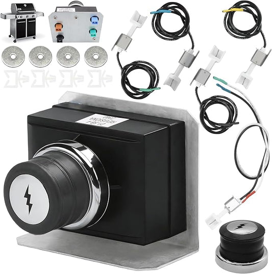 1836-13 7629 7628 Genesis Igniter Kit for Weber Genesis Grill Parts Genesis 300 SER E330 S320 E310 S310 S330 w/ Front Control, 4-Outlet Ignitor Module Replacement for Weber Starter 88826 66836 Button