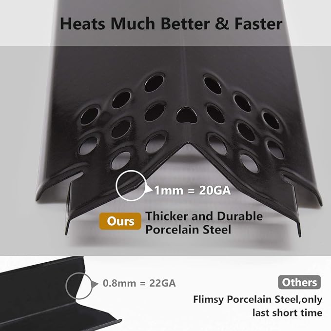 Criditpid Grill Replacement Parts for Nexgrill 6 Burner 720-0896B 720-0898 720-0896 720-0830H 720-0888 720-0888N 720-0822A, Heat Plate Burner Cover Flame Tamer Parts for Nexgrill 720-0896B Grill