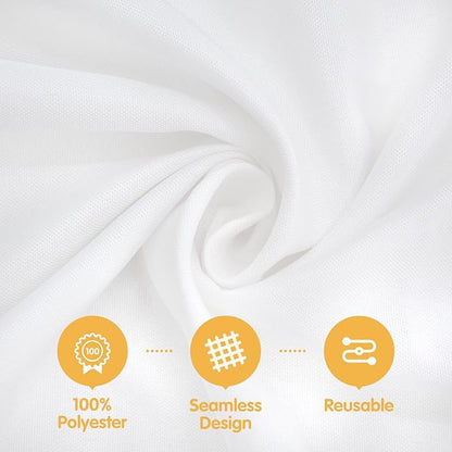 BRILLMAX 10 Pack White Tablecloths 70x120 Inch for 6-8ft Rectangle Tables | 150 GSM Polyester Fabric, Universal Fit, Water, Stain & Wrinkle Resistant Cloth Cover for Wedding Reception Banquet Party