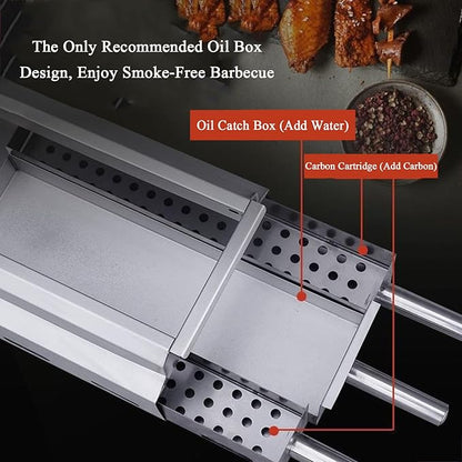 Stainless Steel BBQ Portable Charcoal Grill BBQ Lamb Skewer Camping Barbecue Grill for Garden Backyard Party Picnic Travel Home Outdoor Indoors Desktop Cooking Use
