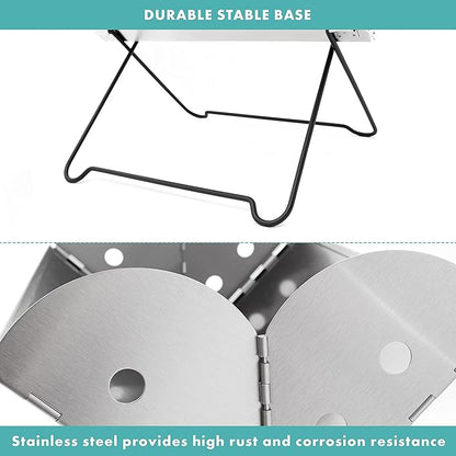 Vaygway Flatpack Portable Foldable Stainless Steel Grill and Fire Pit- Premium Quality Portable Travelling BBQ Grill- Wood Burning Charcoal Grill- For Camping, Hiking, Picnics (2 Pack)