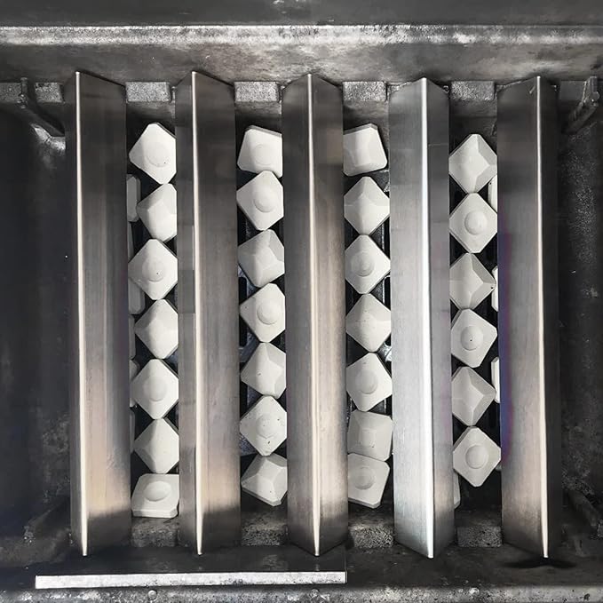 Hongso Ceramic Briquettes Grill Bricks Replacement for Lynx L27 L30 L30PSP L36 L42 L54, Lynx Grill Parts for L5430 L54PS LBQ27 LBQ36 and Other Models, 48-Piece Barbecue Briquettes Gas Grill Stones