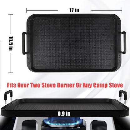 Flat Top Grill - Non-Stick Stovetop Griddle, Aluminum, Dishwasher Safe