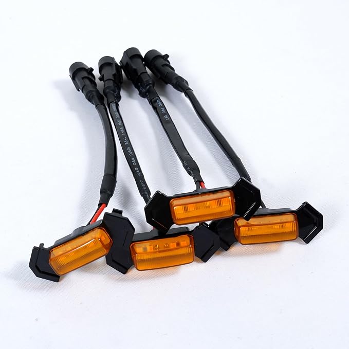 Car Seven Sparta 4 PCS Grill Led Lights with Fuse for Toyota Tacoma PRO OEM Front Grille 2016-2023, Not for Tacoma Off Road & Sport (Amber Light with Amber Shell)