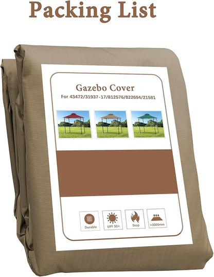 SCOCANOPY Grill Gazebo Replacement Top Compatible with Aldi Gardenline Belavi Shoprite Grill Gazebo,for Model Number: 822694,31937-17,21581,43472,812576(Tan)