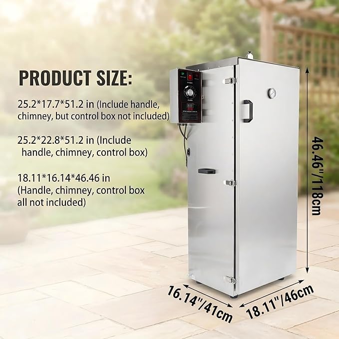 CLIVIA Electric Vertical Smoker, 8 Layers Outdoor Digital BBQ Smoker Oven with Adjustable Temperature&Time Controller, Barbecue Cooking, Grilling Smoking for Fish, Sausage, Jerky (DSH-S50B)