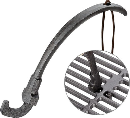 Charcoal Grill Grids Lifter Tool, Cooking Grates Mover Hook - Hot Surfaces Gripper, Chargriller Parts Replacement, Pit Boss, Vision, Big Green Egg Grate Lifter Accessories. Easily Moving Grilling Nets