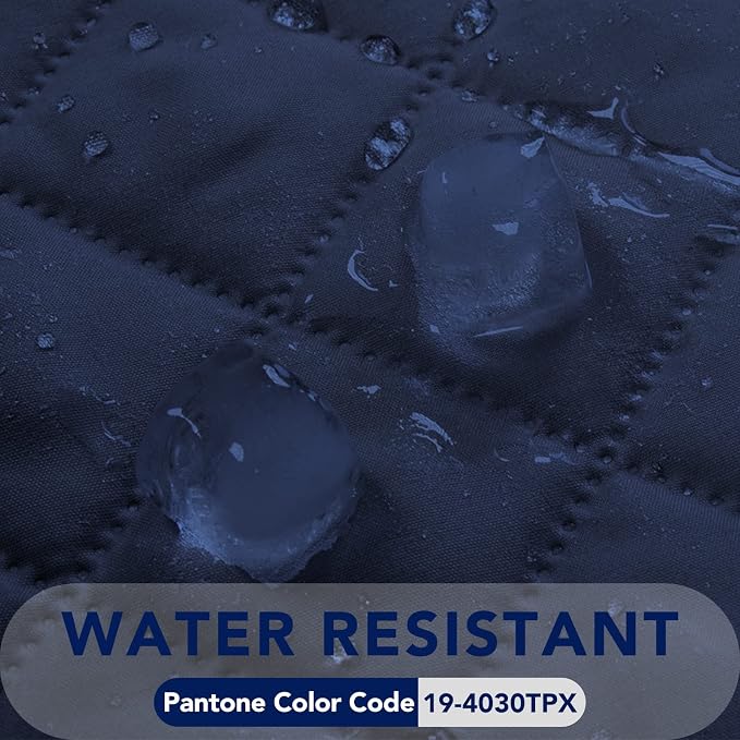PureFit Reversible Quilted Sofa Cover, Water Resistant Medium Slipcover Furniture Protector, Washable Couch Cover with Non Slip Foam and Elastic Straps for Kids, Dogs, Pets (Loveseat, Navy/Ivory) | Navy/Ivory, Water Resistant Couch Protector, Washable ...