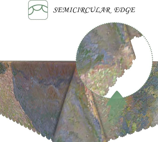 60x84 Inch Oil Painting Rectangle Tablecloth Monet Haystacks Series Table Cloth Nature Farmland Scenery Washable Durable Table Cover for Dining Garden Atelier BBQ Home Decor