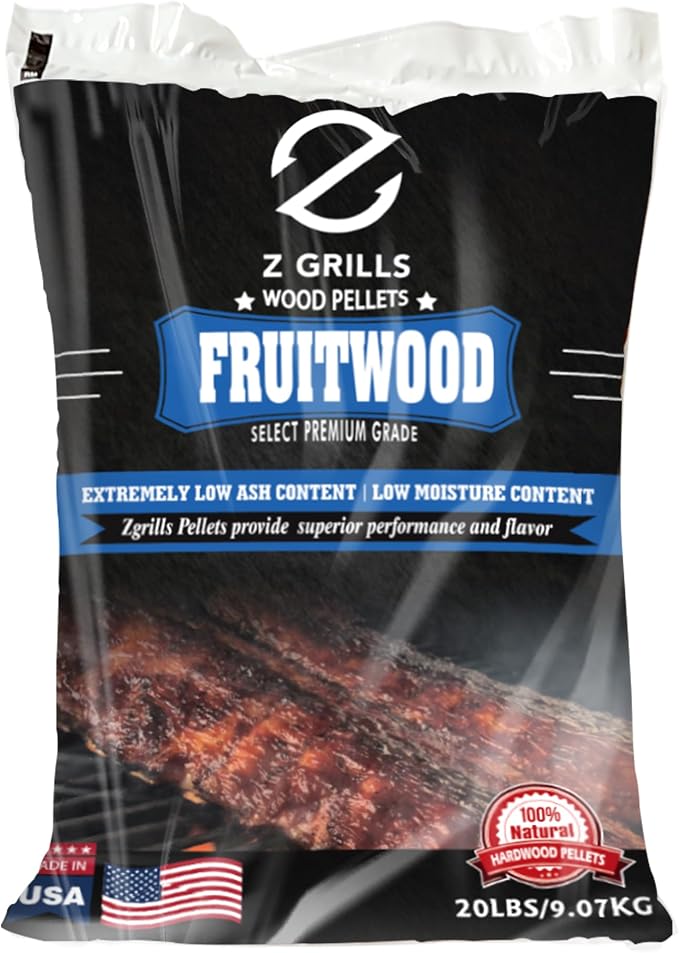 Z GRILLS Wood Pellets for Smoker Grill, 100% All-Natural Hardwood Fruitwood Pellet, 20lbs