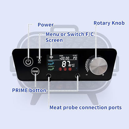 WiFi Controller Replacement for Pit Boss Series 3/4 / 5/7 Vertical Pellet Smoker with Dual PID & App Control