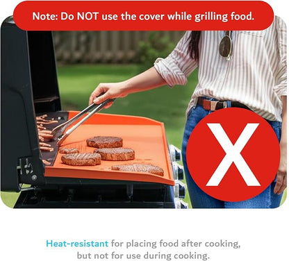TUDIA 36" Silicone Griddle Mat for Blackstone 36 Inch Grill - Heavy Duty Rust-Resistant Food-Grade Surface & Full Edge Protection - Griddle Cover Compatible with Blackstone Omnivore (Orange, Update)