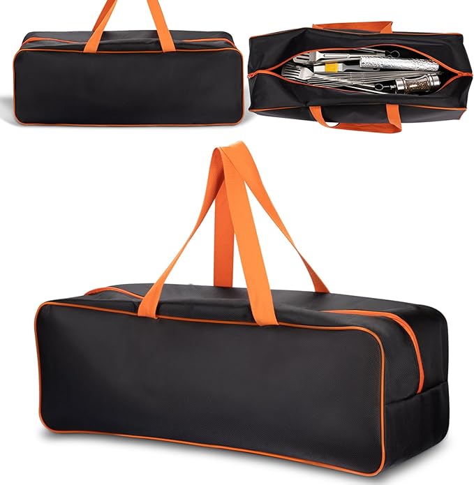 Grill Tool Storage Bag 24" x 8" x 8" Heavy-Duty Grill Utensil Storage, Large Capacity Grill Accessory Storage, Accessories Storage Compatible with Blackstone