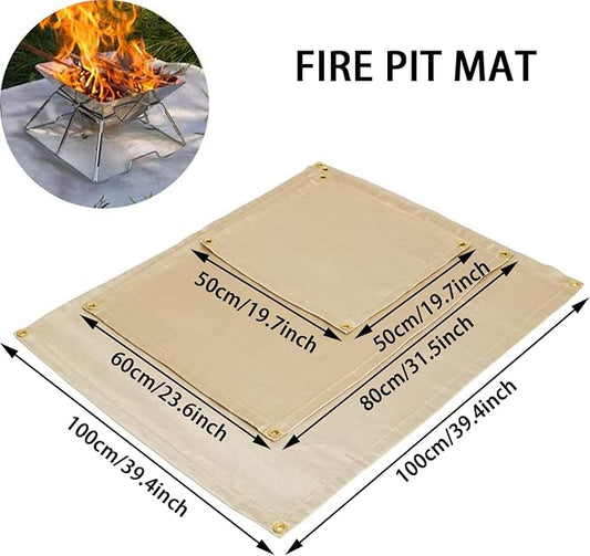 40" Fire Pit Mat Thickened Fireproof Wood Stove Under Grill Mat with Solo Stove for Wooden Deck BBQ Lawn Protection