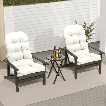 Adirondack Chair Cushion, Outdoor Patio Furniture Seat Pad, Waterproof | Waterproof cover with straps, PP cotton, high back thick seat pad for adirondack rocking chair indoor outdoor porch 44x19x4