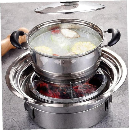 Charcoal Barbecue Grill Round Portable Household Camping Grill Stove with Barbecue Net,Outdoor Barbecue Tools