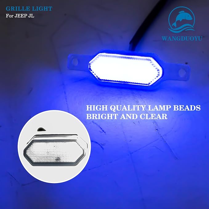Grille LED Light Compatible with 2024-2025 Jeep Wrangler JL, Multi-Color Grille Light APP Control For Car Shows or Night Driving (7 Pcs Base trim) | Multi-Color Grille Light APP Control,7 Pcs Base Trim