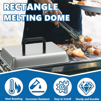2 Set 14" Cheese Melting Basting Cover Dome for Blackstone Flat Top Griddle | Griddle Steamer Dome for Blackstone, Pitboss, Camp Chef Pizza Oven/Wok Cover, Food Metal Cover for Grill Cooking Accessories