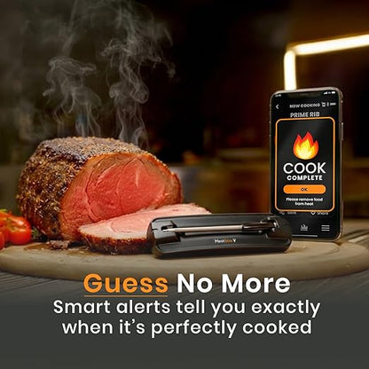 MeatStick V Prime Wireless Meat Thermometer, 1200°F Heat Resistance, Unlimited Range WiFi & Bluetooth, Smart Digital Probe for Grilling, Smoking, Sous Vide, BBQ, Air Fryer, Oven, Smoker