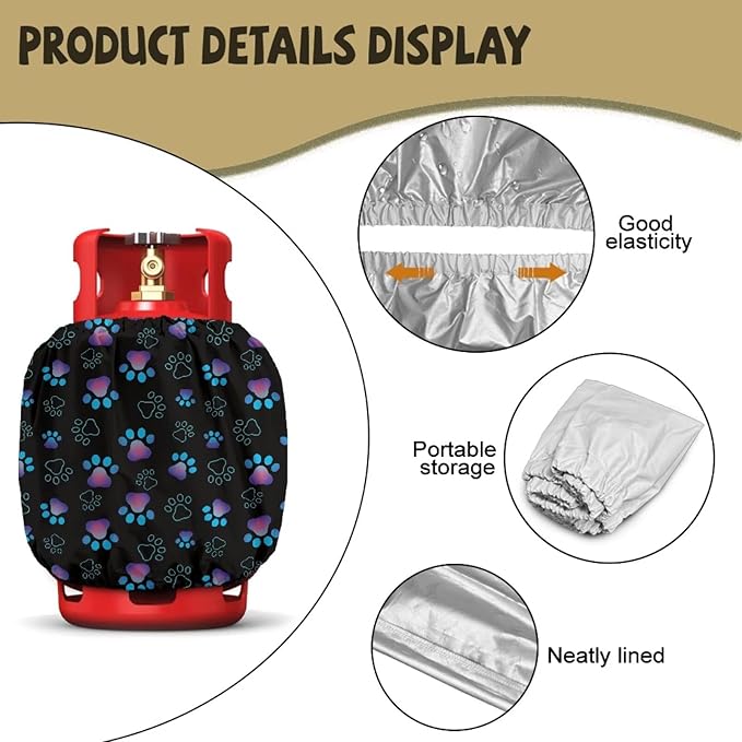 Paw Gas Tank Cylinder Cover for Outdoor Propane Tank Cover 20lb Heavy Duty Outdoor Grill Accessories Fits Standard 20 lb Tank Cylinder Gift for Holiday