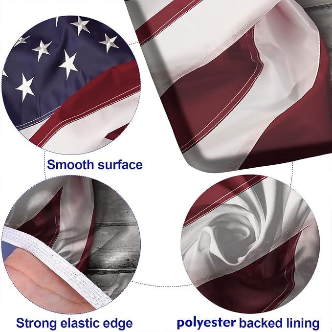 USA Flag Fitted Picnic Table Cover with Bench Covers, 3 Pieces Set, American Flag on Wooden Background Print Elastic Edged Rectangluar Table Cover, 28x72 Inch, Great for Picnic Party Outdoor Patio Use
